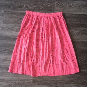 Vintage Pink and Gold Midi Skirt